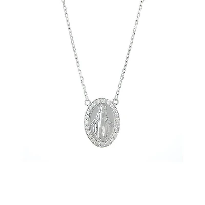 Virgen Milagrosa Oval Diamond Necklace