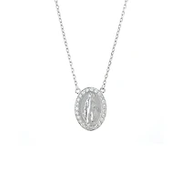 Virgen Milagrosa Oval Diamond Necklace