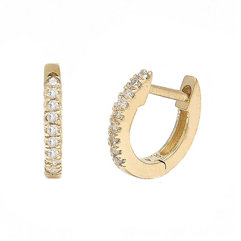 9MM Diamond Huggie Earrings