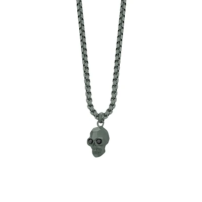 Black Steel Skull Necklace