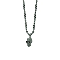 Black Steel Skull Necklace
