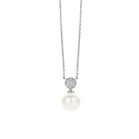 Pearl and Pave Ball Necklace