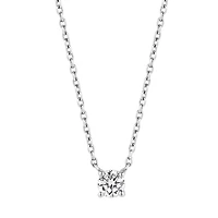Solitaire Elegance Silver Necklace
