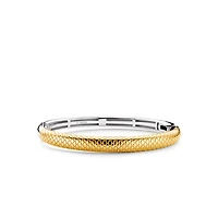 Snake Print Wide Golden Bangle Bracelet