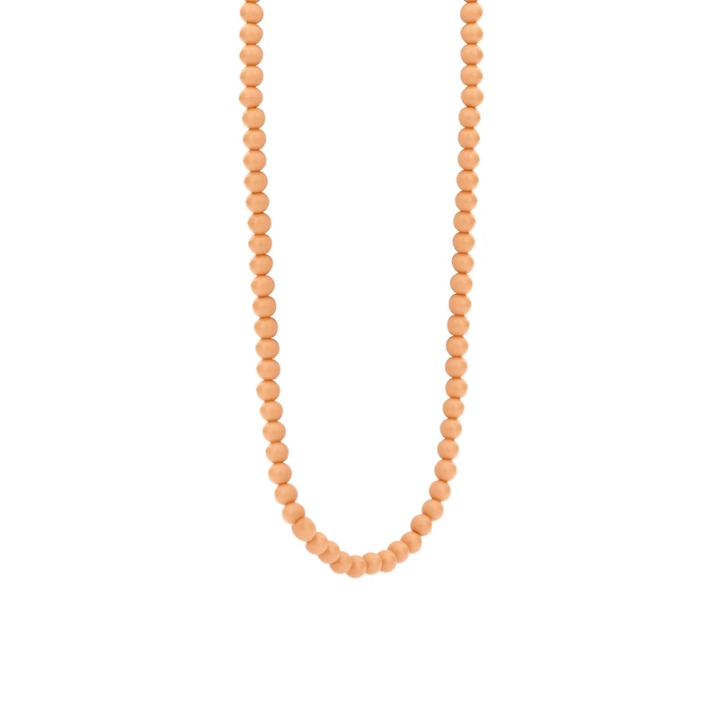 Radiant Pink Coral 4mm Bead Necklace
