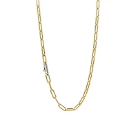 Iconic Paperclip Link Golden Necklace Long
