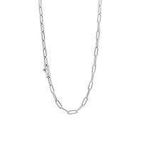 Iconic Paperclip Link Silver Necklace Long