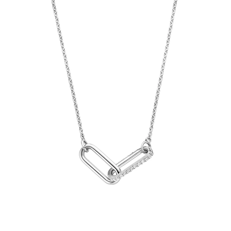 Couple Paperclip Silver Necklace