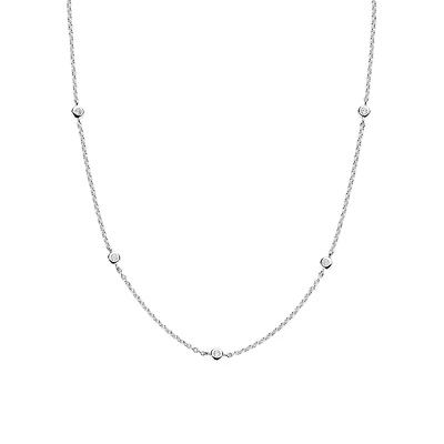 Zirconia by the Yard Silver Necklace