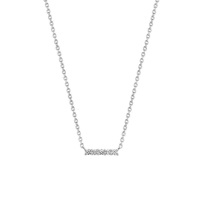 Five Zirconia Bar Necklace