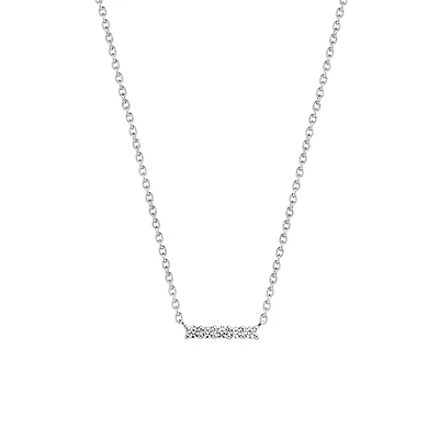 Five Zirconia Bar Necklace