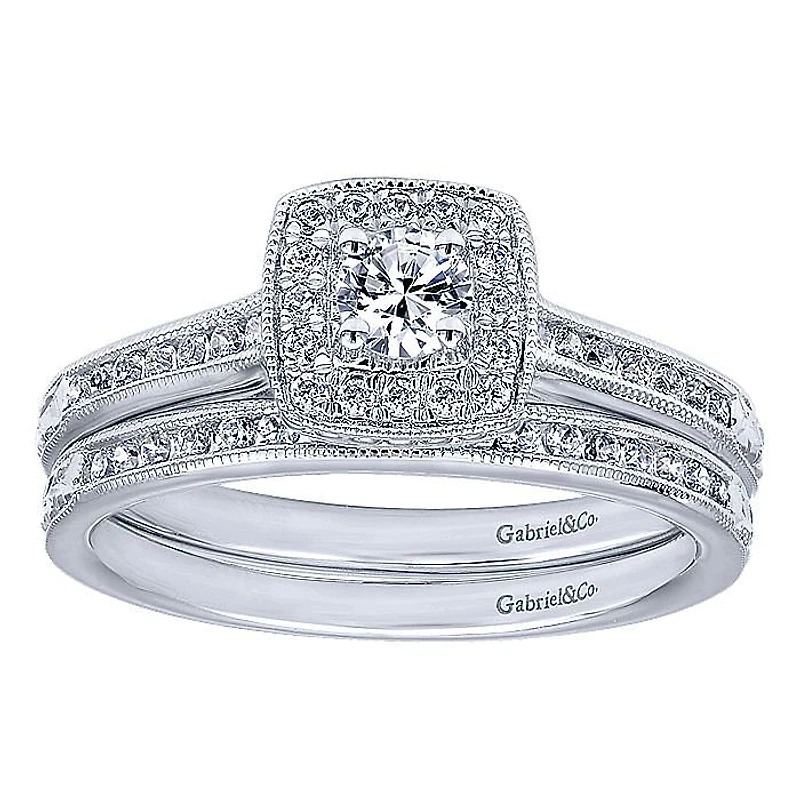 Victorian Wedding Ring .13ct Diamonds