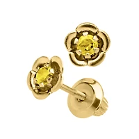 Birthstone Flower Kids Stud Earrings - November