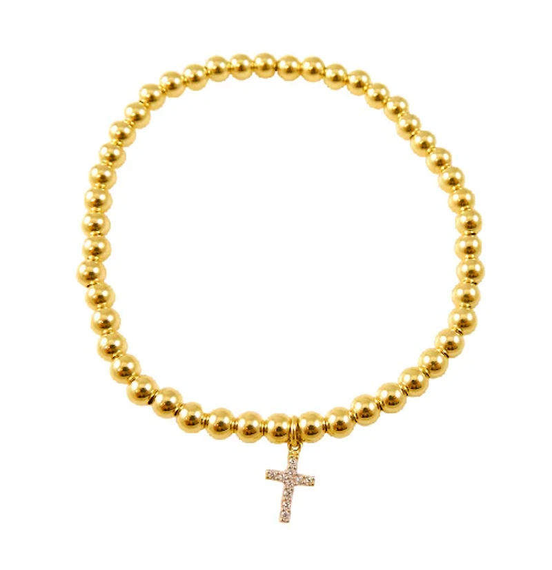 Sparking Cross Bead Bracelet