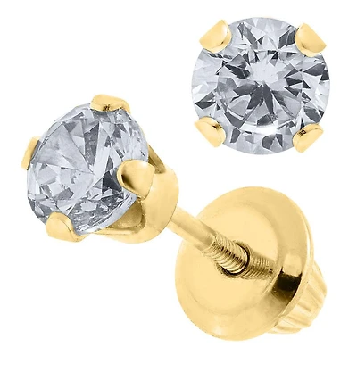 4MM Zirconia Kids Stud Earrings