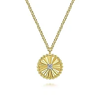 Diamond Flutted Sun Necklace