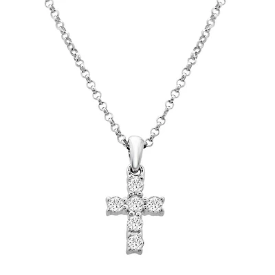 Mini .12ct Diamond Cross Necklace