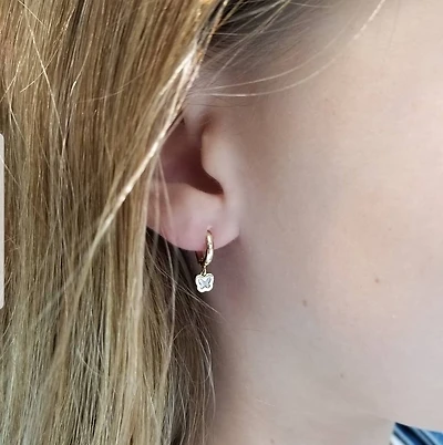 Mother Pearl Butterlfy Huggie Earrings
