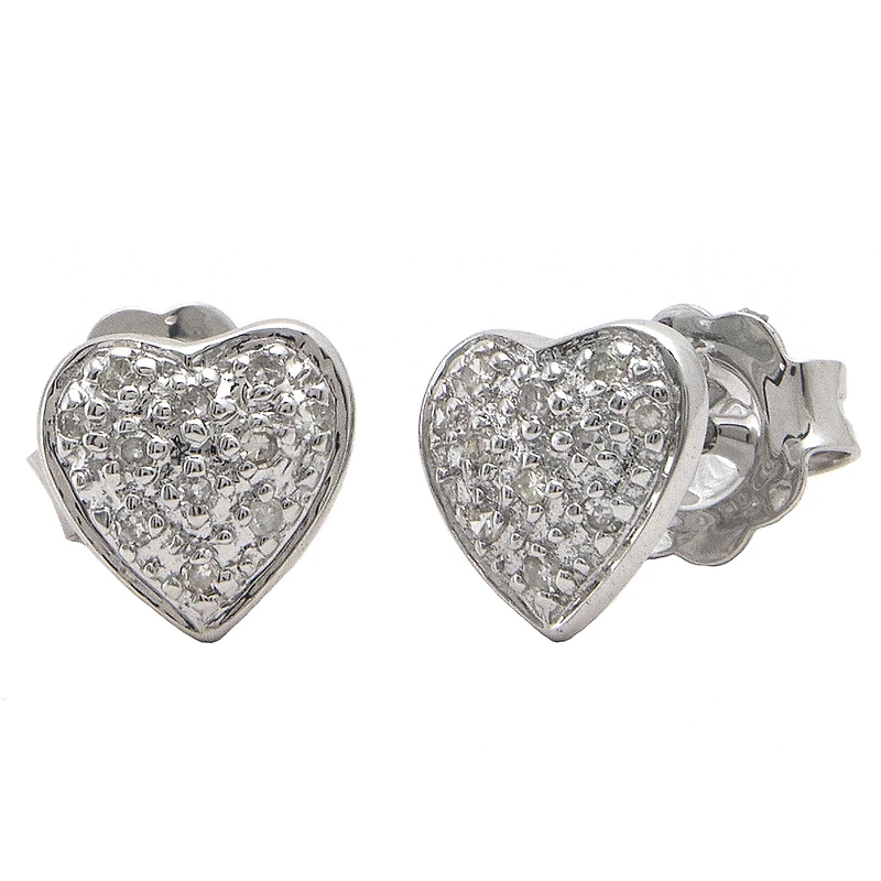 Silver Heart Studs