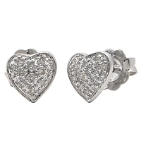 Silver Heart Studs