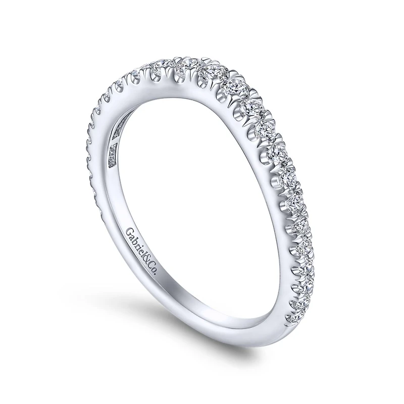 Curved Diamond .41ct Ring