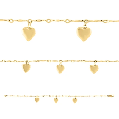 Dangling Hearts Bracelet
