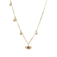 Evil Eye Diamond Dangles Necklace