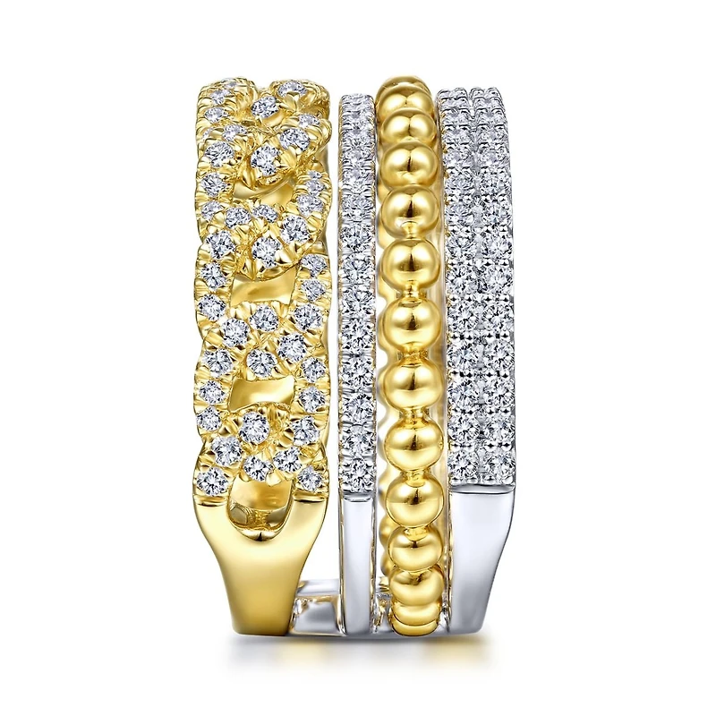 Wide Stack Diamond Ring