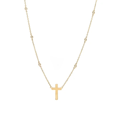 Cross on Diamond Chain Necklace