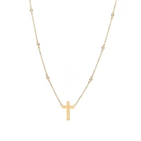 Cross on Diamond Chain Necklace