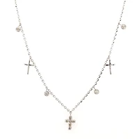 Multi Charm Diamond and Cross Necklace