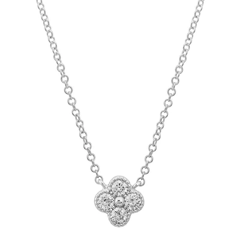 Clover Diamond White Gold Necklace
