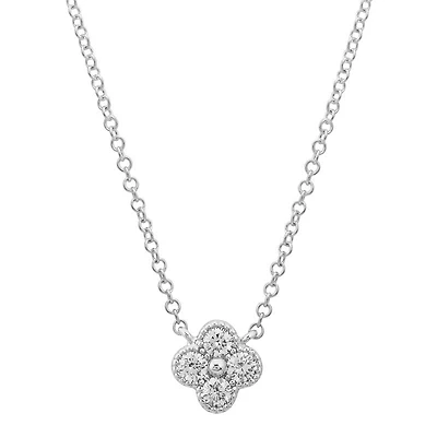 Clover Diamond White Gold Necklace