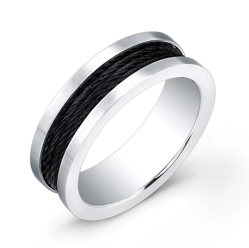 Cobalt Black Cable 7mm Ring