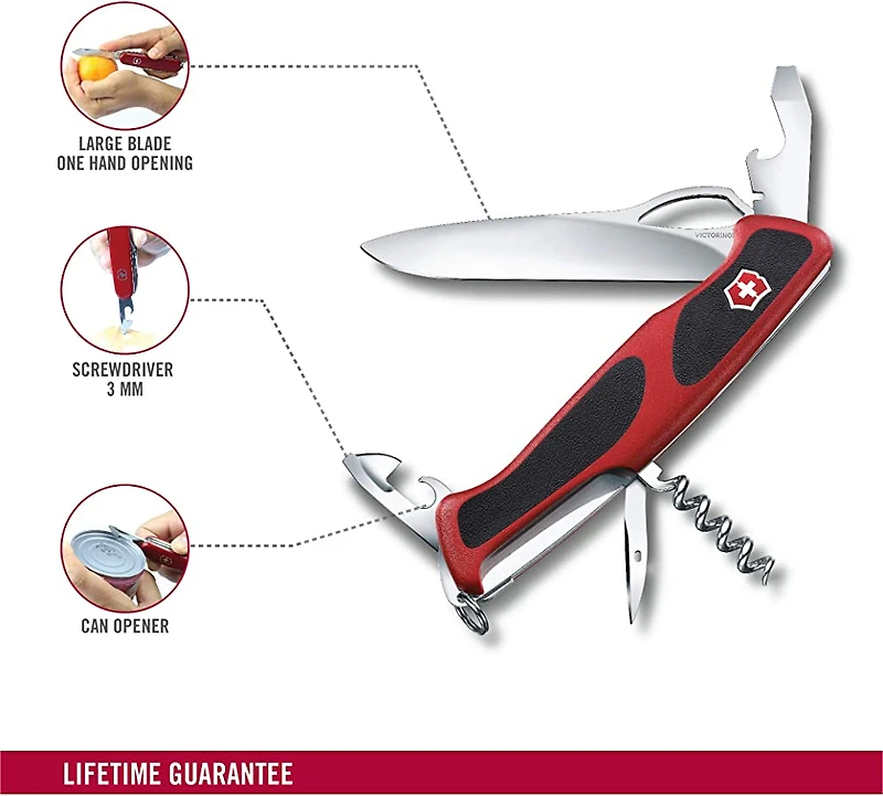 Ranger 61 grip M in red/black 130MM Knife