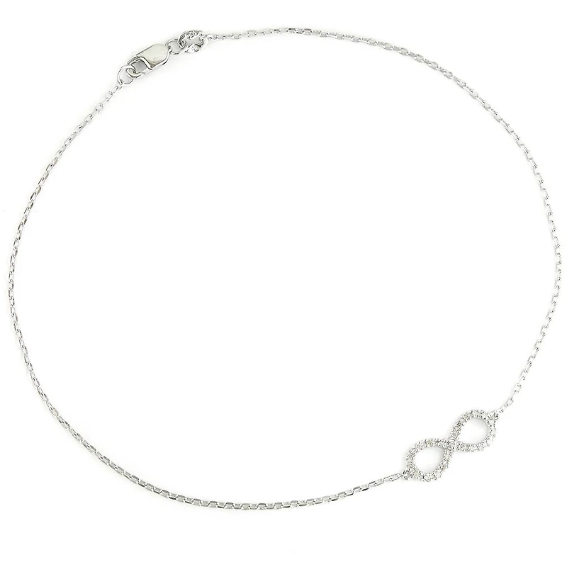 Infinity Diamond Silver Ankle Bracelet