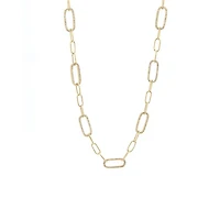 Diamond Paper Clip Necklace 14K