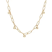Paper Clip Dangle Diamonds Necklace