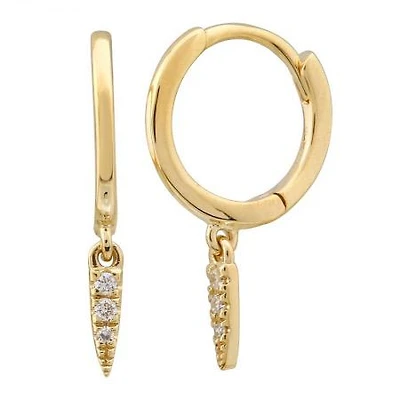 Diamond Spike Huggie Earrings