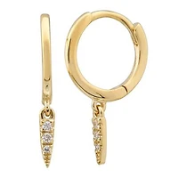 Diamond Spike Huggie Earrings