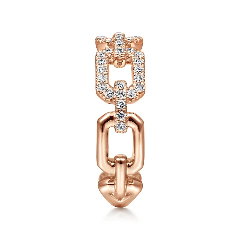 Rose Gold Diamonds Links Ring