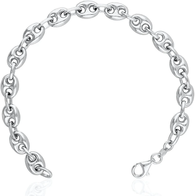 Puffed Mariner 8MM Silver Chain