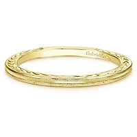 14K Yellow Gold Milgrain Ring