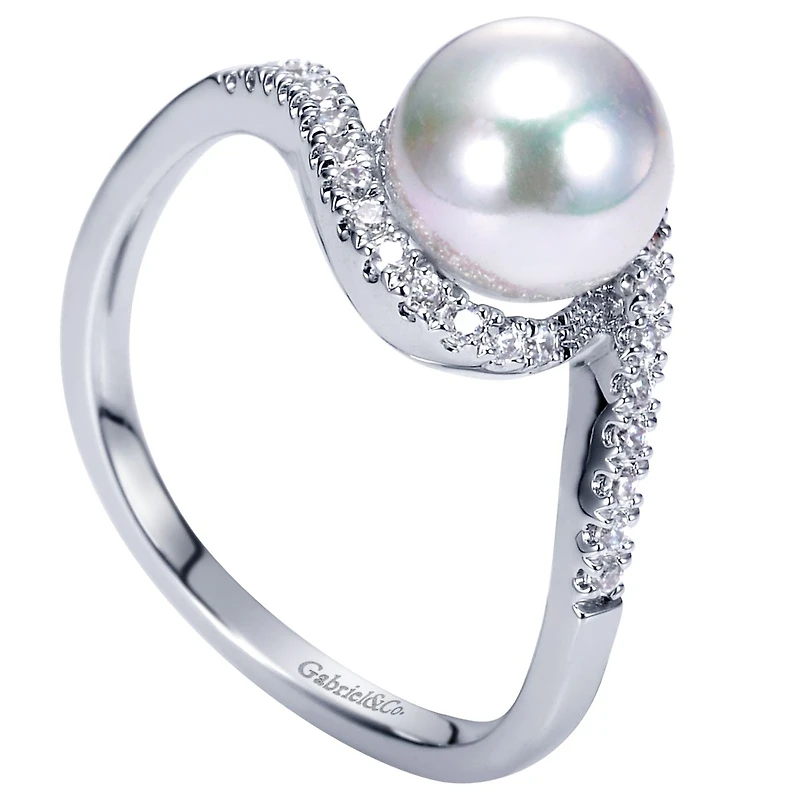 Pearl Diamond Bypass Ring