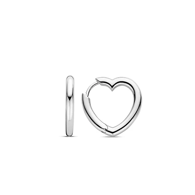 Heart Shaped Huggie Earrings 20mm