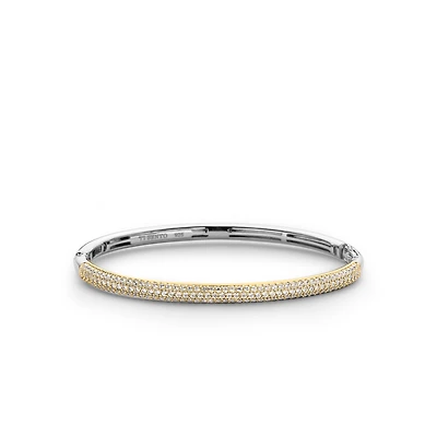 Pave Sparkle Golden Bangle Bracelet