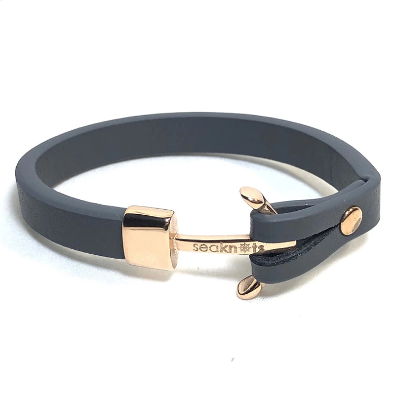 Rose Anchor Leather Bracelet