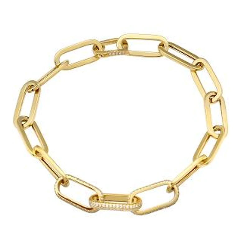 Diamond Paper Clip Links Bracelet