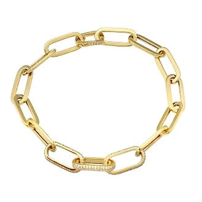 Diamond Paper Clip Links Bracelet