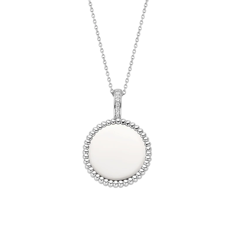 Polished Silver Disk Necklace
